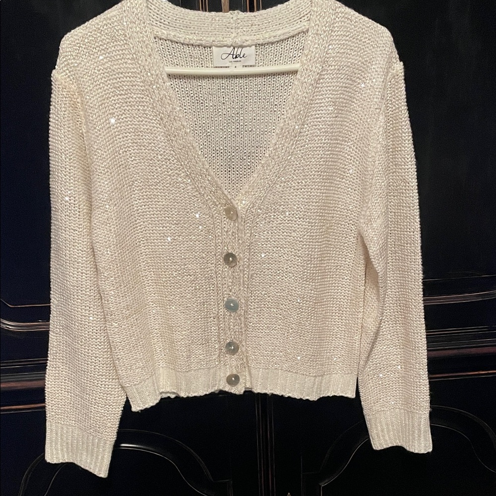 Shimmer Button-Up Women's Sweater